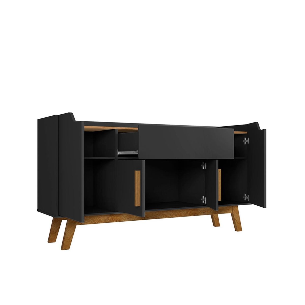HOGA - Aparador buffet future negro 81x136x36 cm