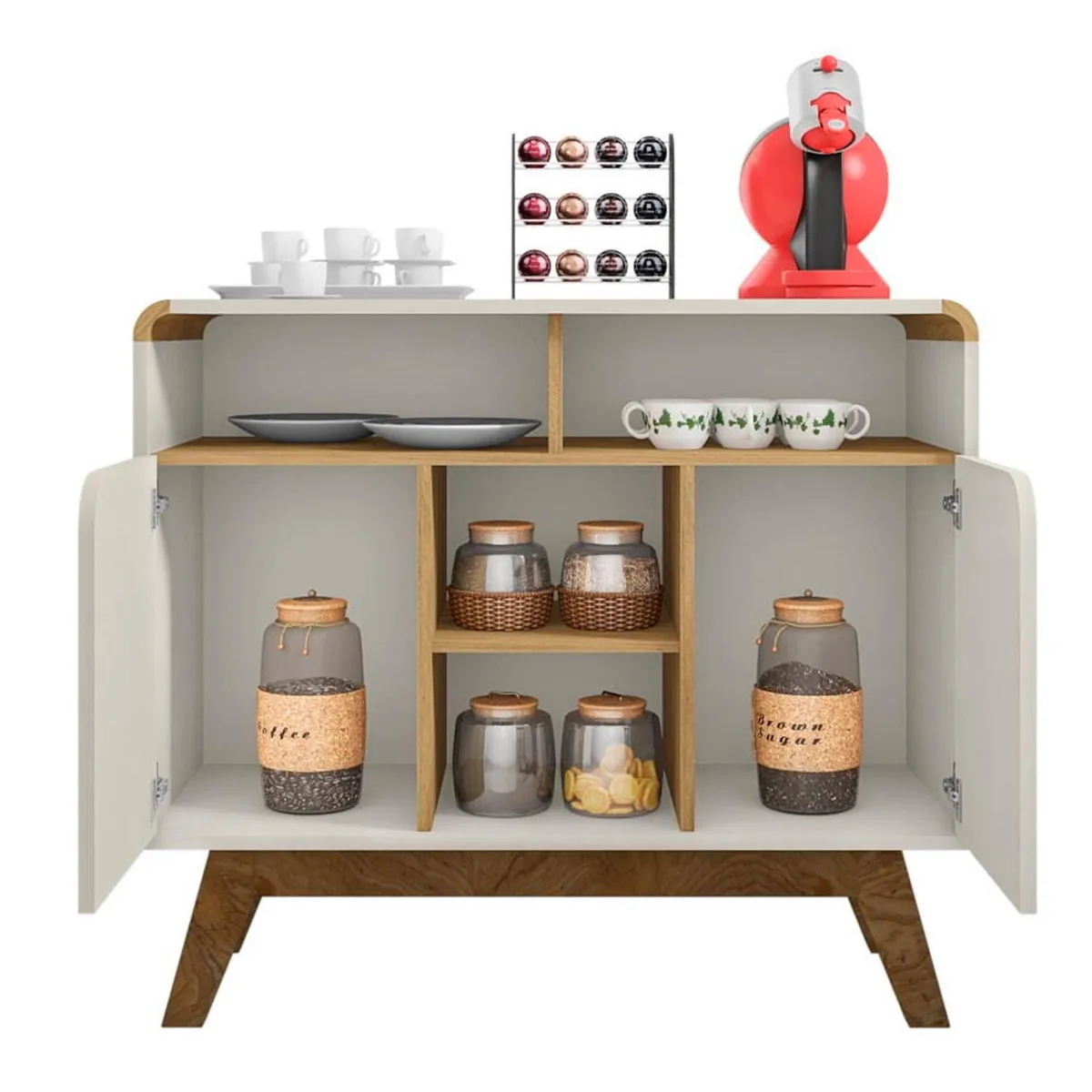 HOGA - Aparador buffet berilo canela 77x90x36 cm