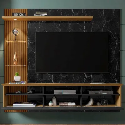 Imagen 2 del producto Panel rack tv 60 trend negro 161x180x33 cm