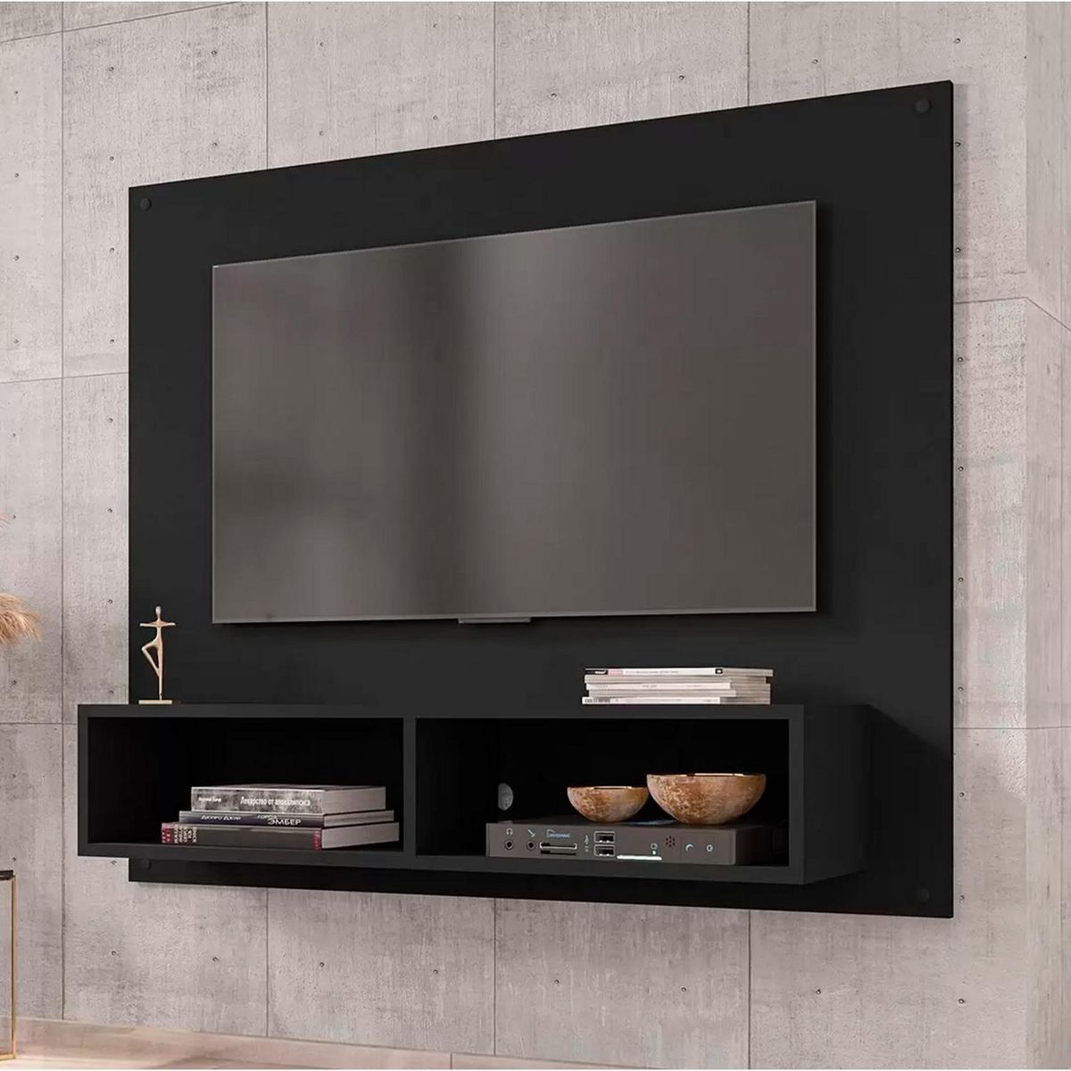 HOGA - Panel rack tv 42 viena negro 90x108x25 cm
