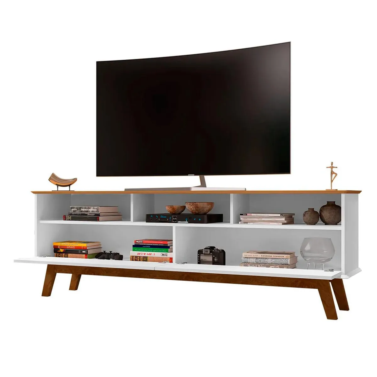 HOGA - Rack tv 65" elegant blanco 62x180x38 cm