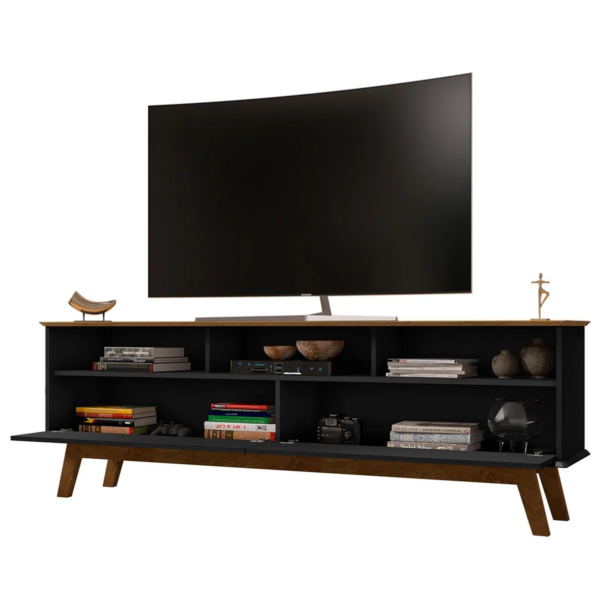 HOGA - Rack tv 65" elegant negro 62x180x38 cm