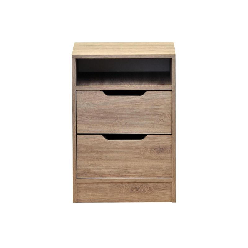 MOBIKIT - Velador 2 Cajón(es) Misuri 37x58x7 cm Roble Santana