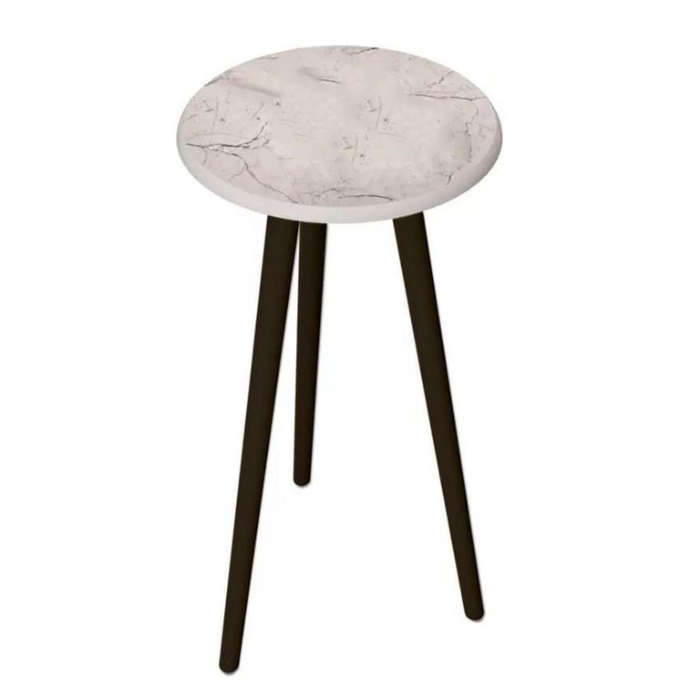 HOGA Mesa lateral blanco marmol 63x44x44 cm