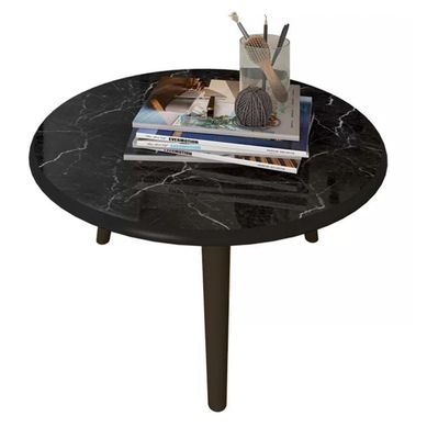 Mesa de centro negro marmol 35x59x59 cm