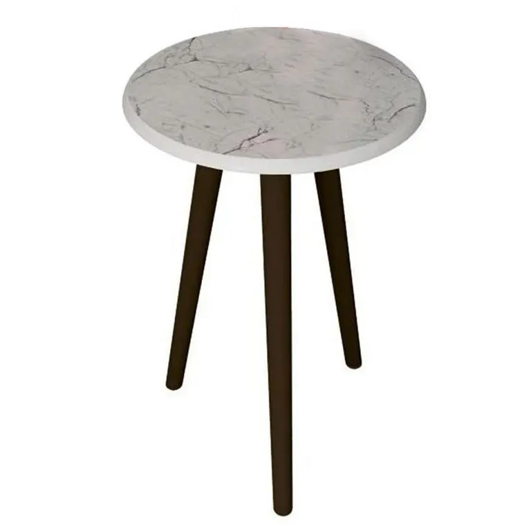 HOGA Mesa lateral blanco marmol 48x44x44 cm