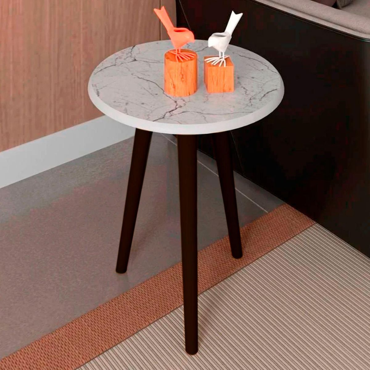 HOGA - Mesa lateral blanco marmol 48x44x44 cm