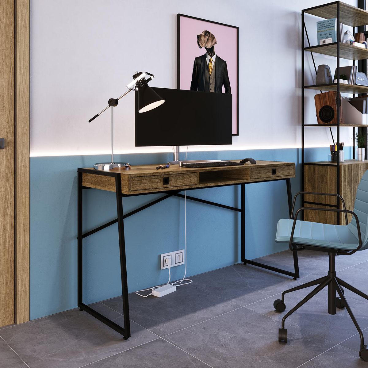 HOGA - Escritorio Pucón 124x80x52 cm Rústico