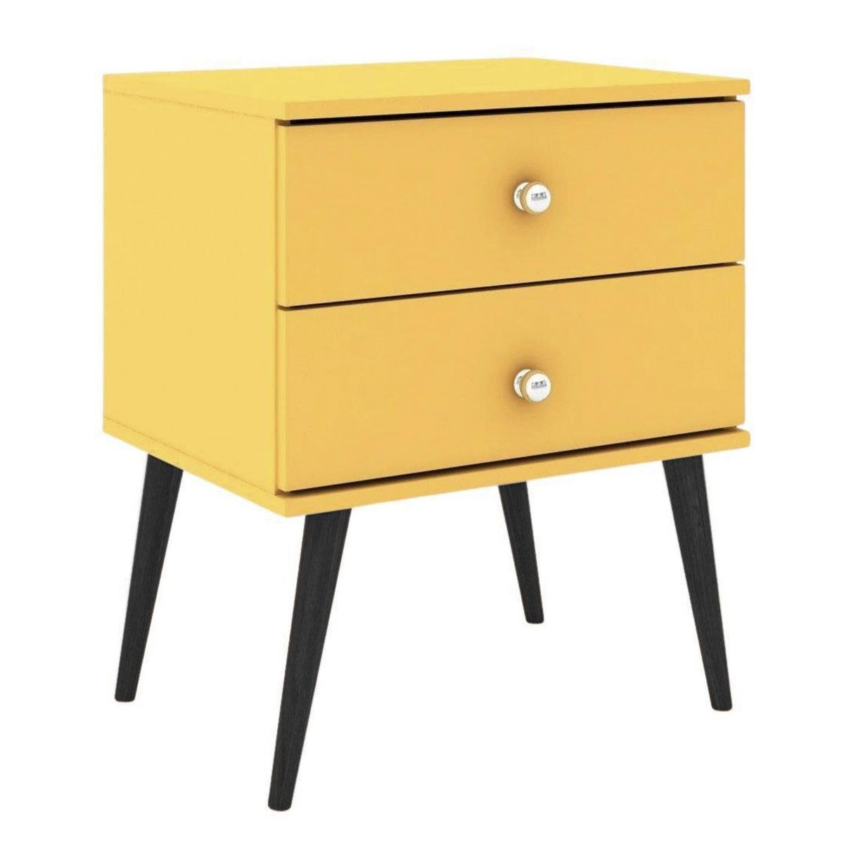 HOGA - Velador 2 Cajón(es) Felipe 50x60x60 cm Amarillo