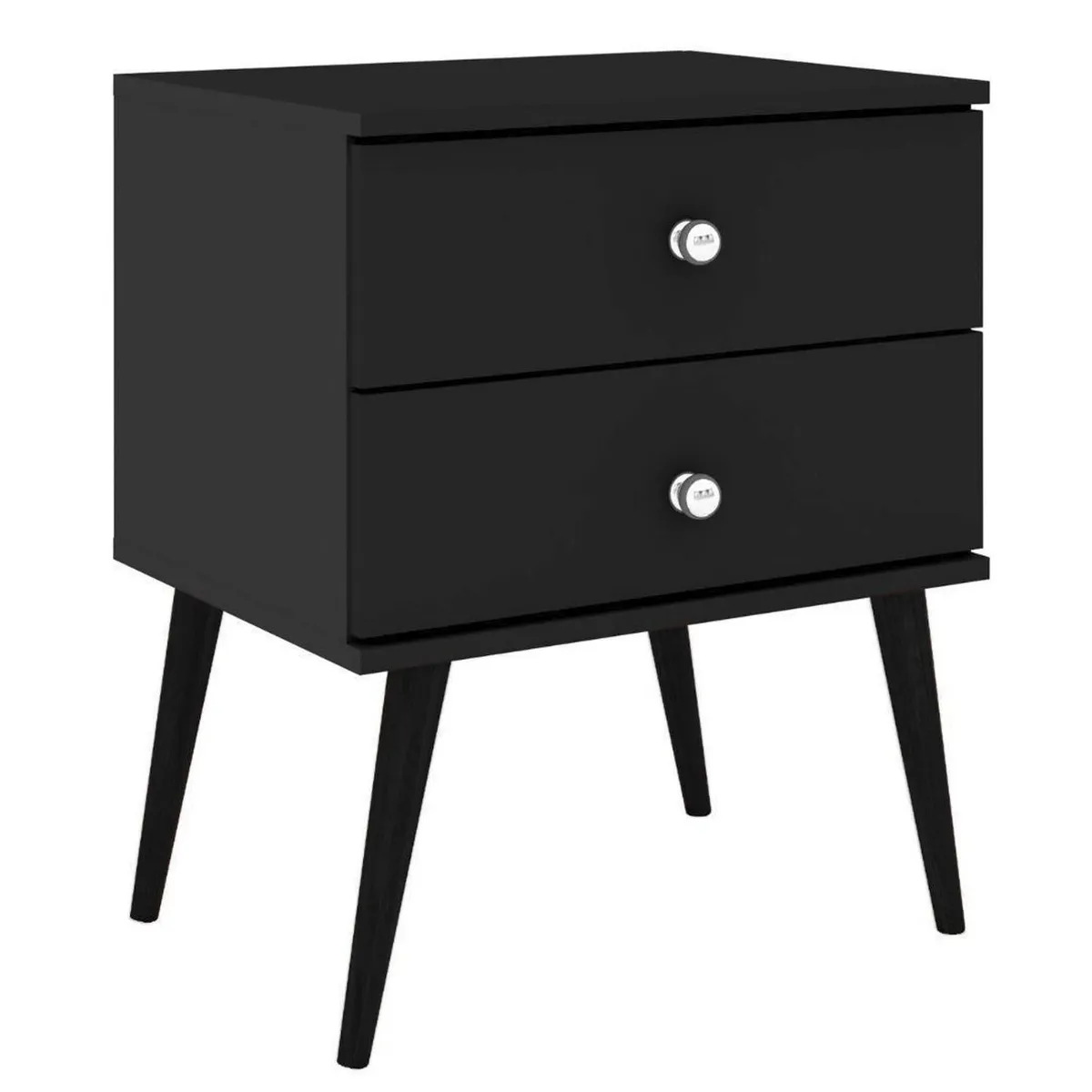 HOGA - Velador 2 Cajón(es) Felipe 50x60x60 cm Negro