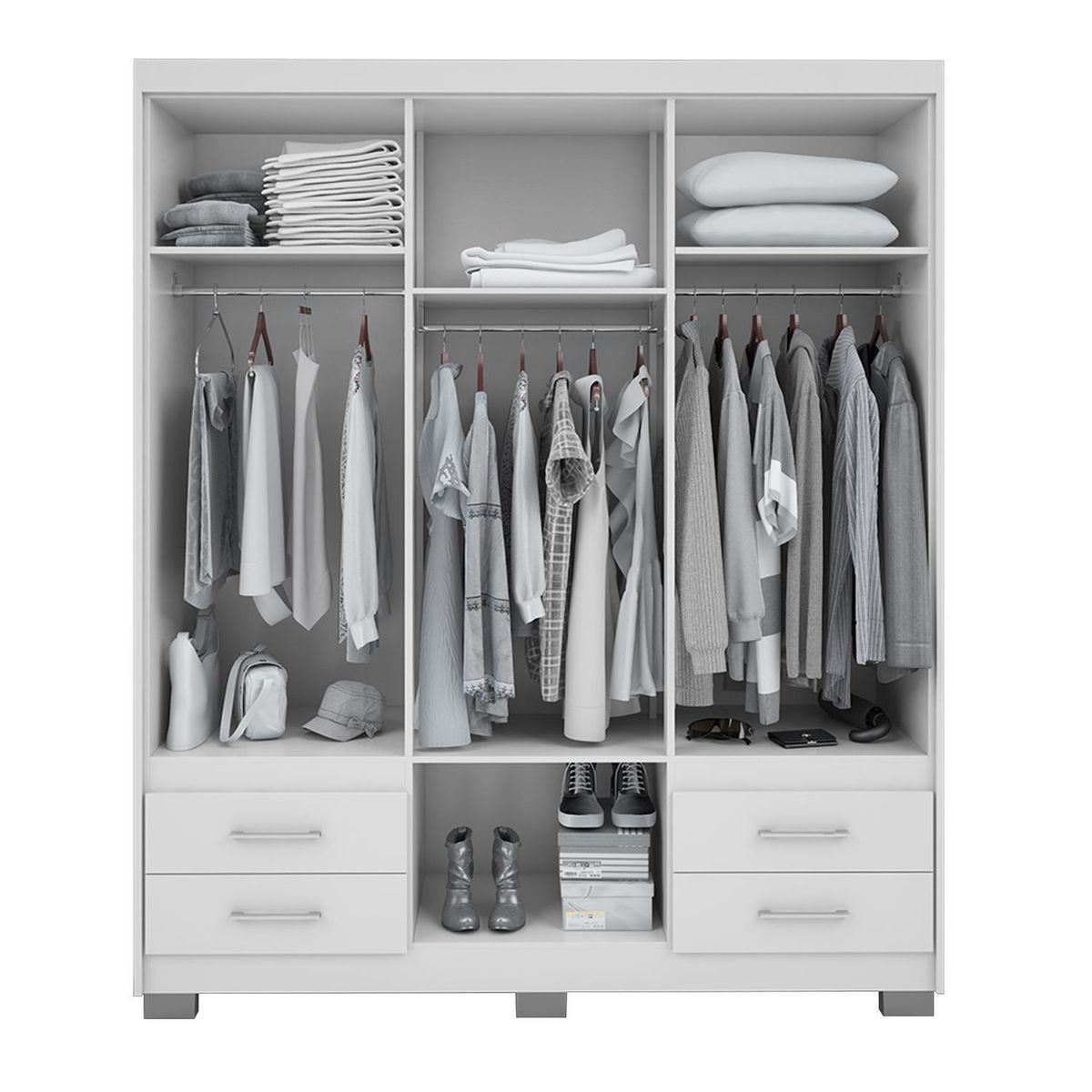 HOGA - Clóset Primacy 6 Puerta(s) 4 Cajón(es) 1 Repisa(s) 156x185x187 cm Blanco