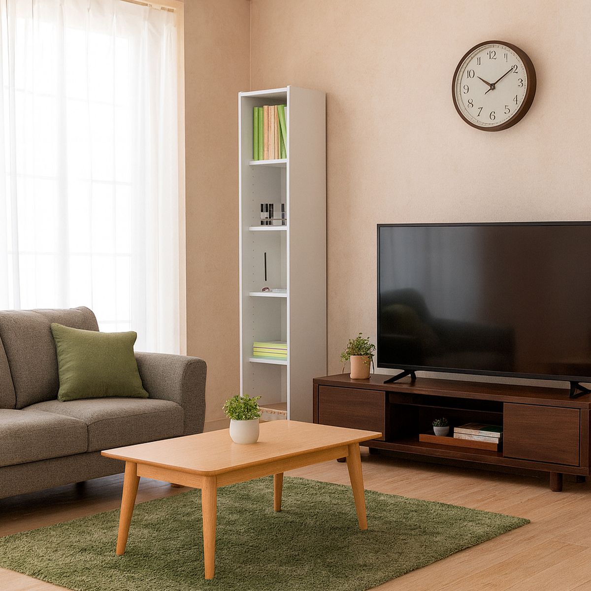 HOGA - Librero Big Malmo MDP 1 Nivel(es) 40x182x6 cm Blanco