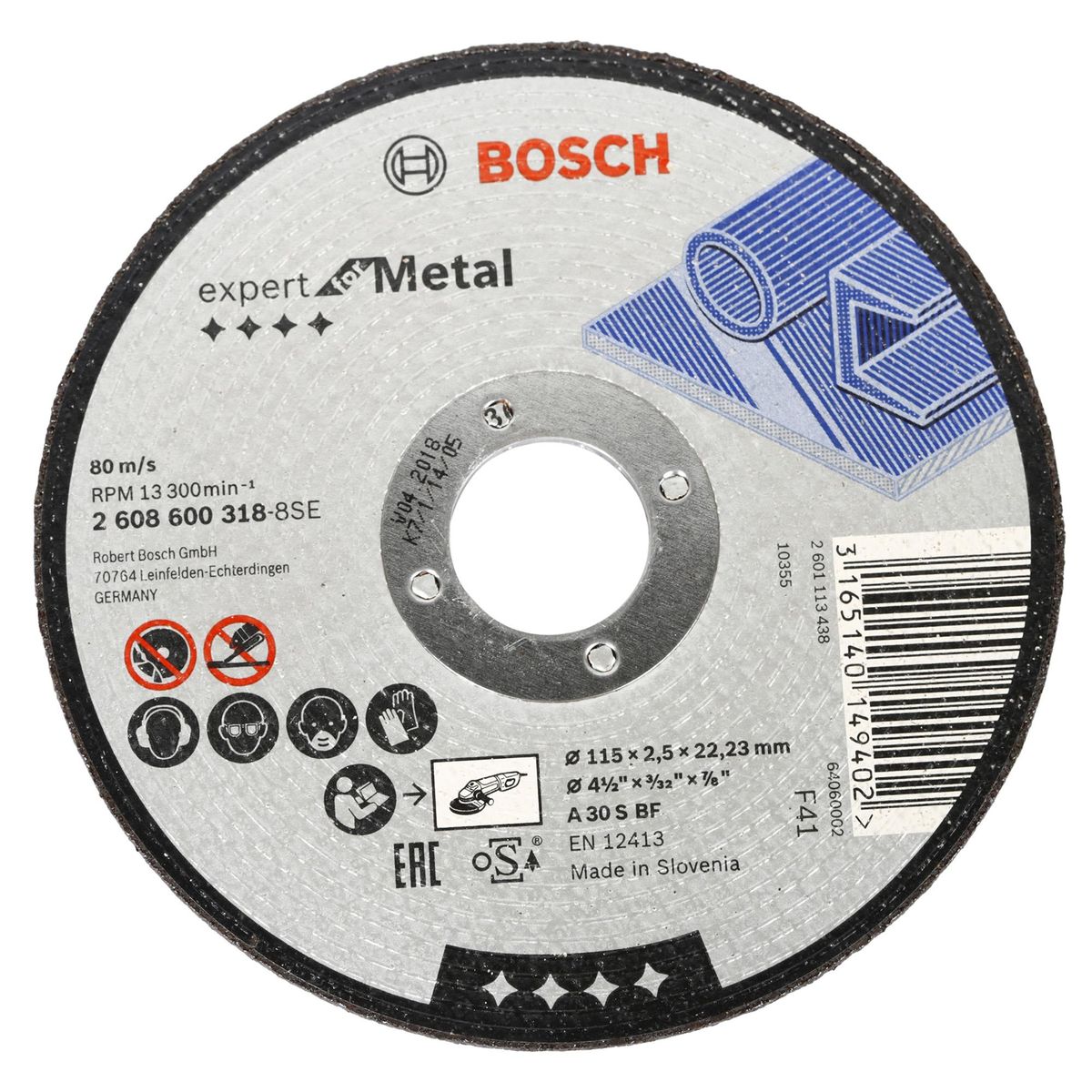 BOSCH - Disco de corte metal 4,5"