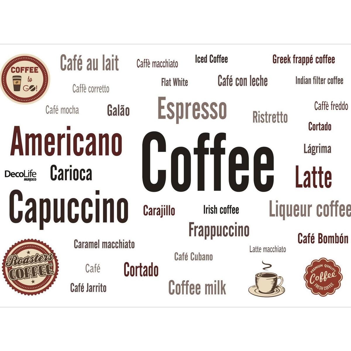 MURESCO - Wallsticker Coffee 50x70cm