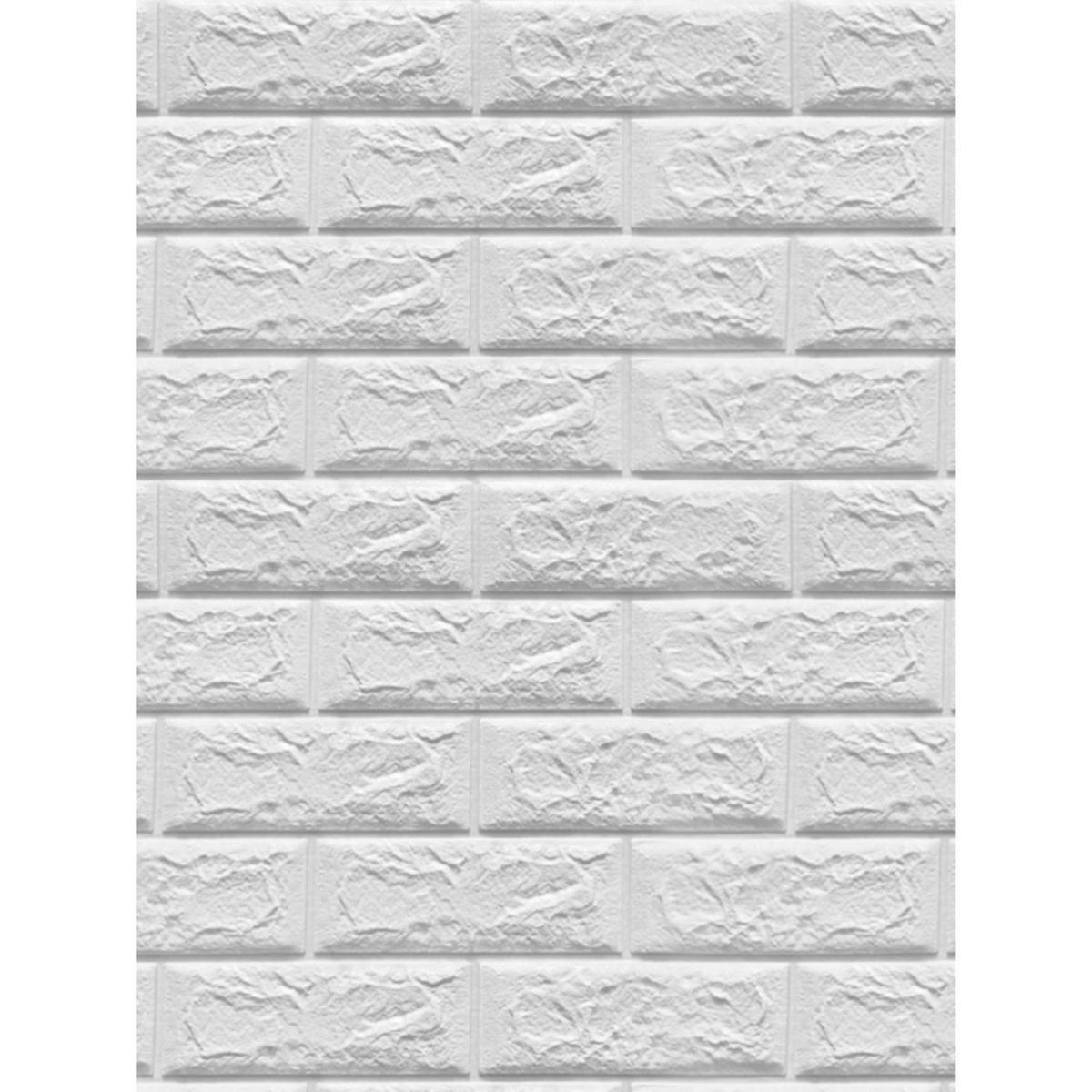 MURESCO - Placa 3D Autoadhesiva Ladrillo 70x77 cm Blanco