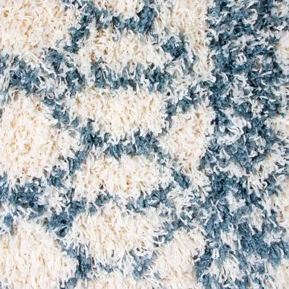 MASEL - Alfombra Shag-Anat2 200x285 cm Poliéster Blanco