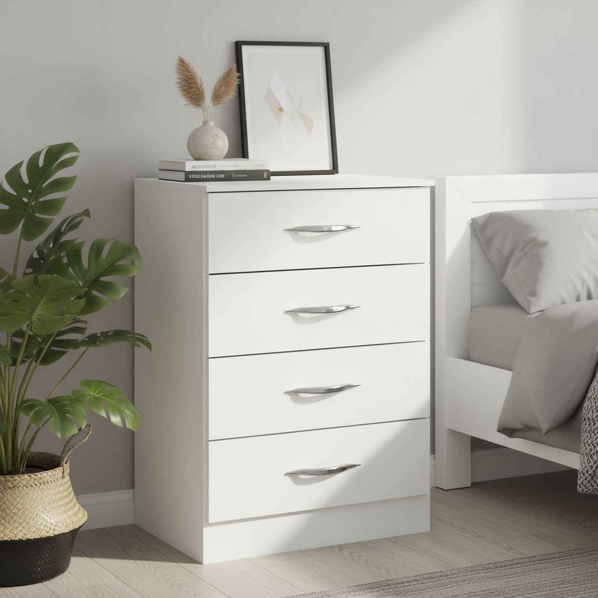 HOGA - Cómoda 4 Cajón(es) Micaela 56x93x11 cm Blanco