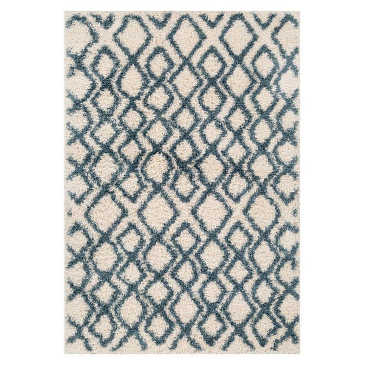 MASEL - Alfombra Shag-Anat1 160x230 cm Poliéster Blanco