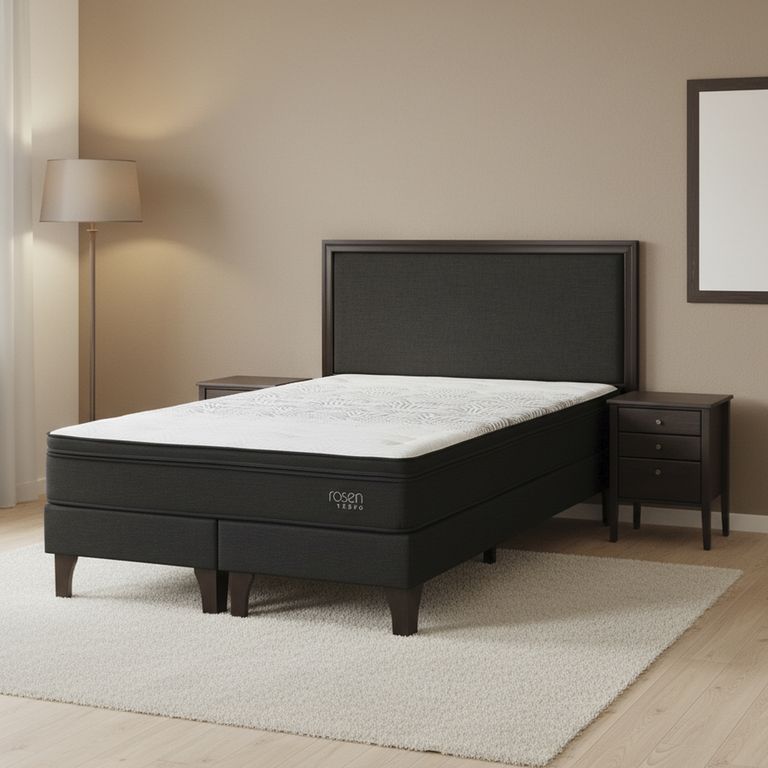 ROSEN Cama 2 plazas de Estructura Tempo Blanco