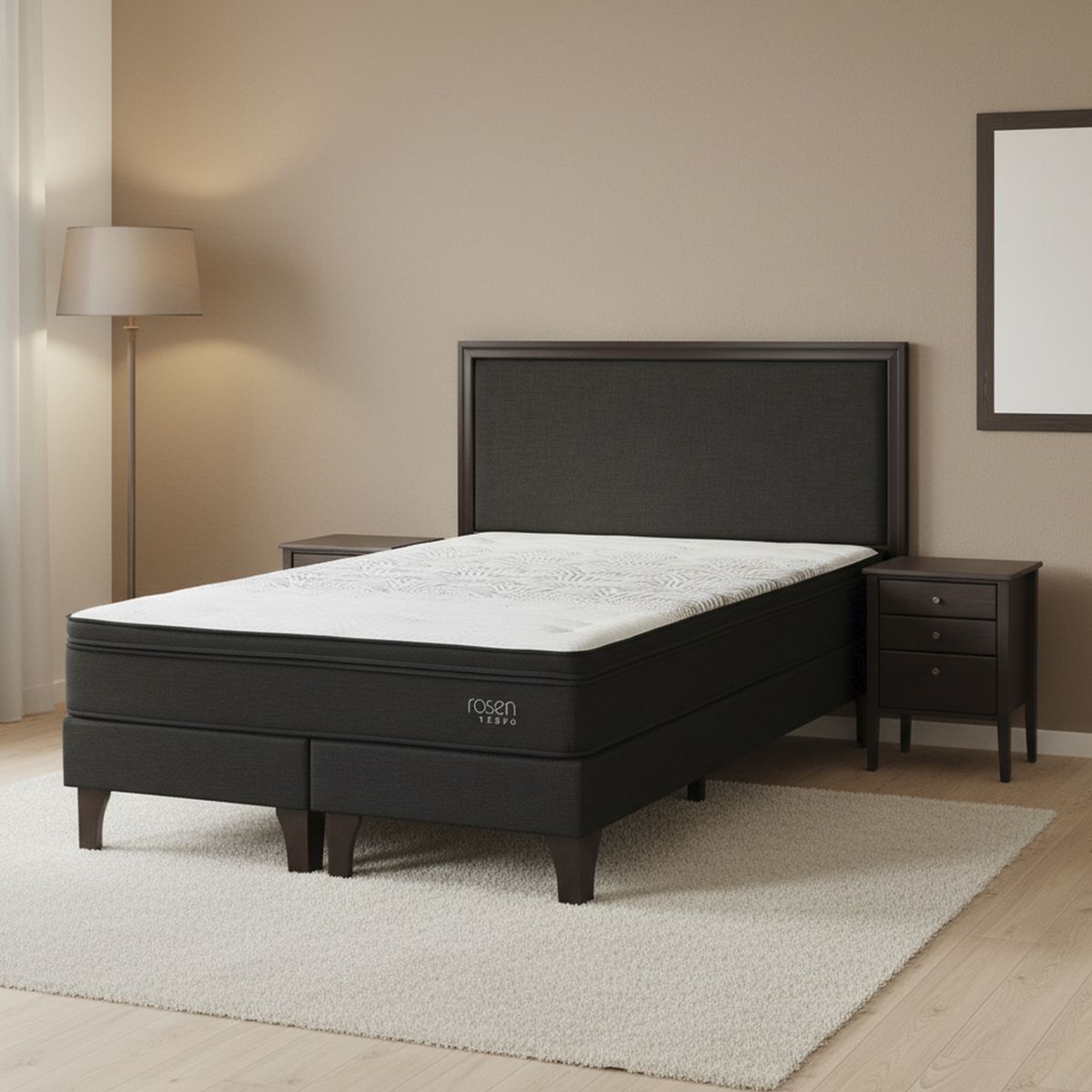 ROSEN - Cama 2 plazas de Estructura Tempo Blanco