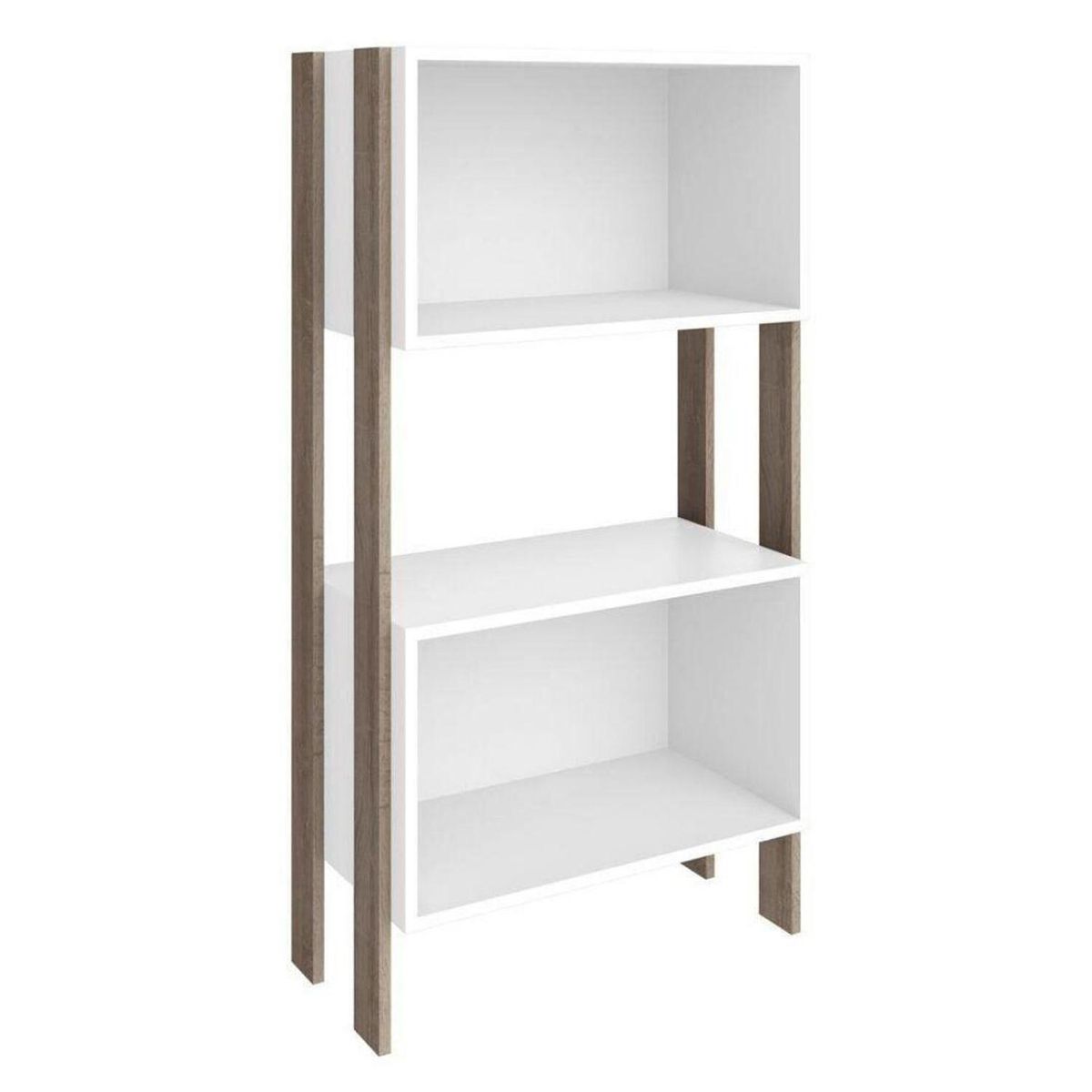 HOGA - Estante Kirk MDP 1 Nivel(es) 60x114x8 cm Blanco/Rústico