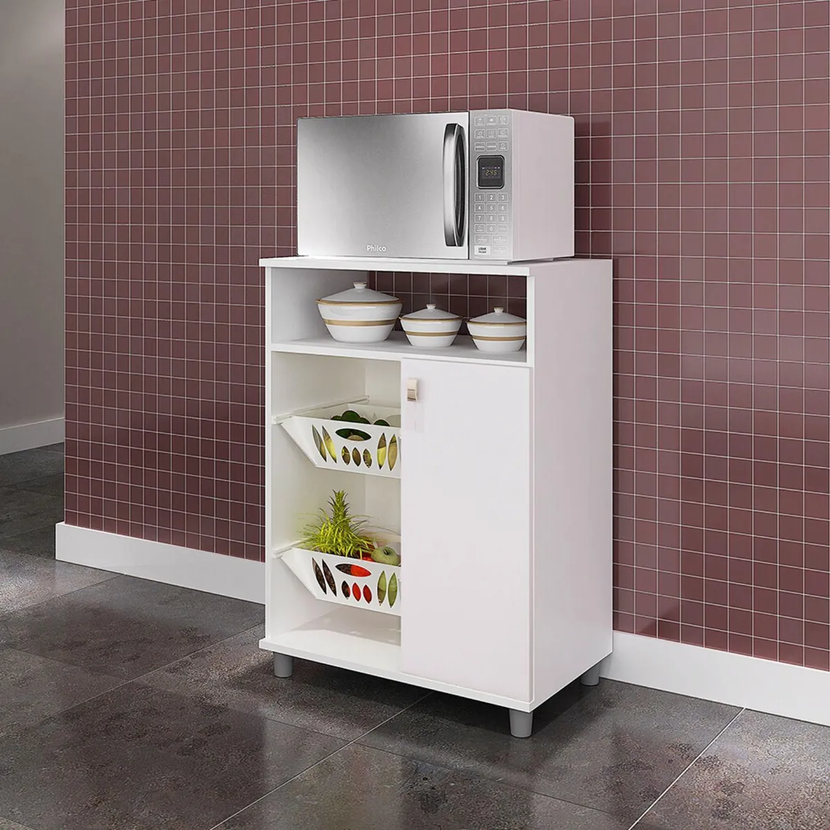 HOGA - Mueble frutero amanda blanco 83x60x38 cm