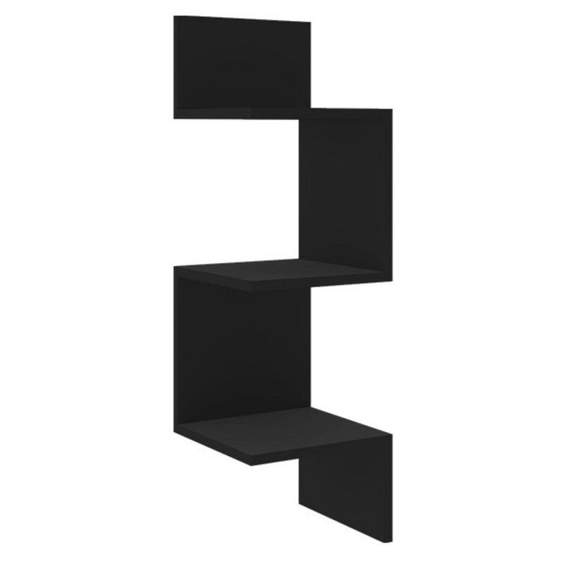 HOGA - Repisa Esquinera MDP 3 Nivel(es) 25x82x27 cm Negro