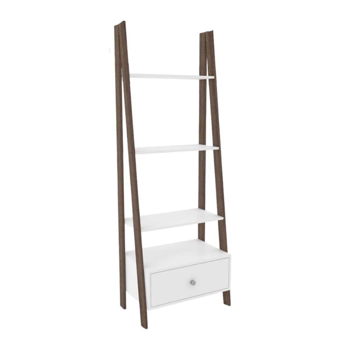 HOGA - Estante Scala MDP 1 Nivel(es) 63x180x6 cm Blanco/Rústico