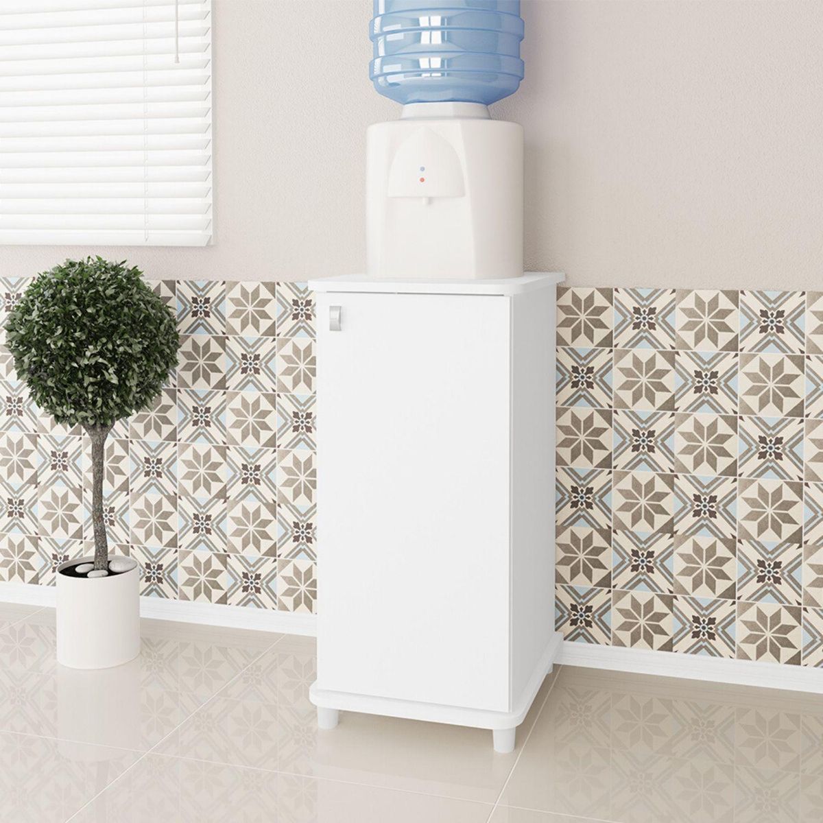 HOGA - Mueble para bidón camila blanco 76x36x43 cm