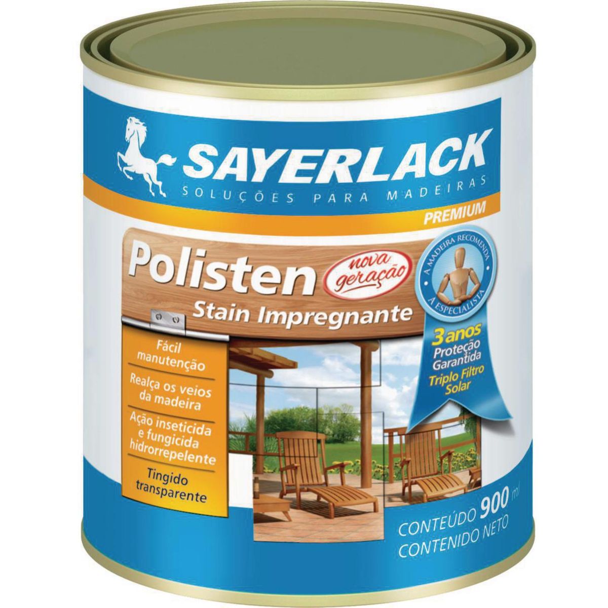 SAYERLACK - Protector de Madera Mate 0.9 l Blanco