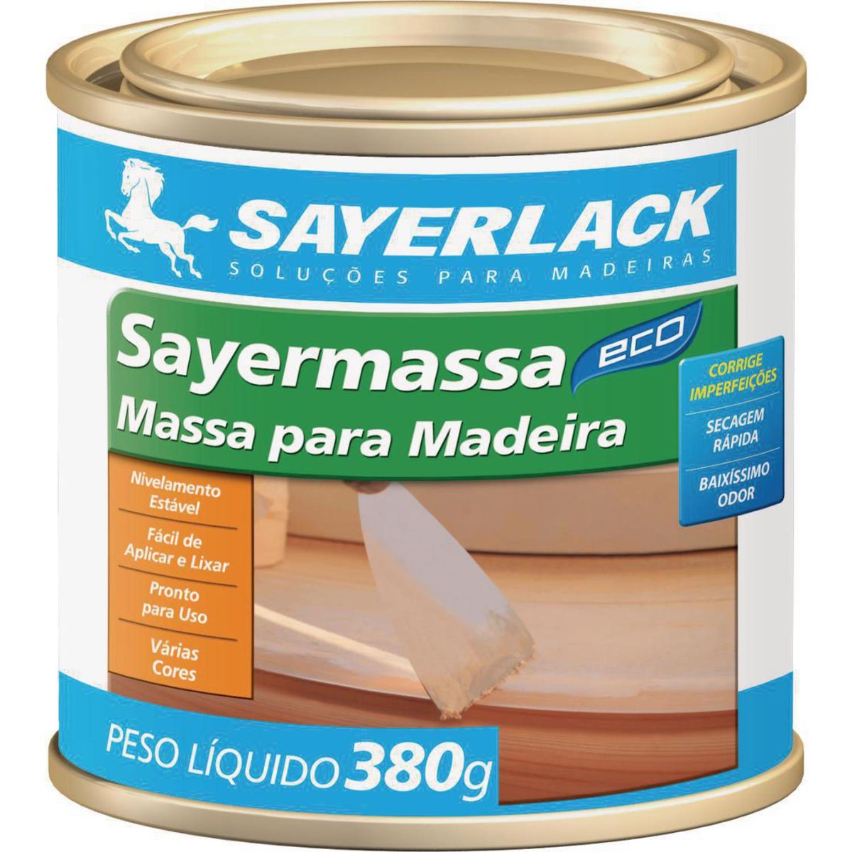 SAYERLACK - Masilla de Retape (reparación) para Madera Base Agua Chocolate 380g
