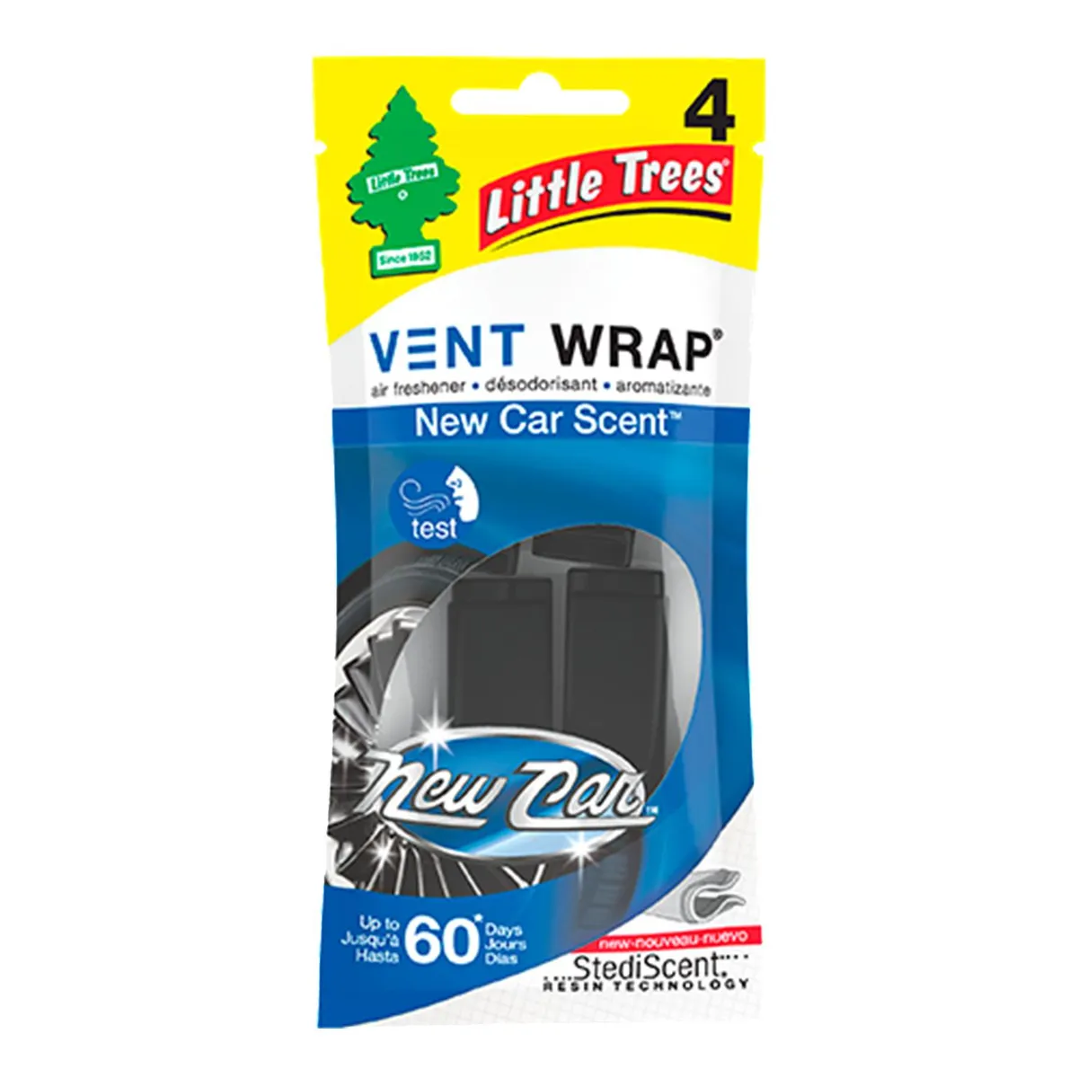 LITTLE TREES - Aromatizante Little Trees Vent Wrap Auto Nuevo 4 Unidades