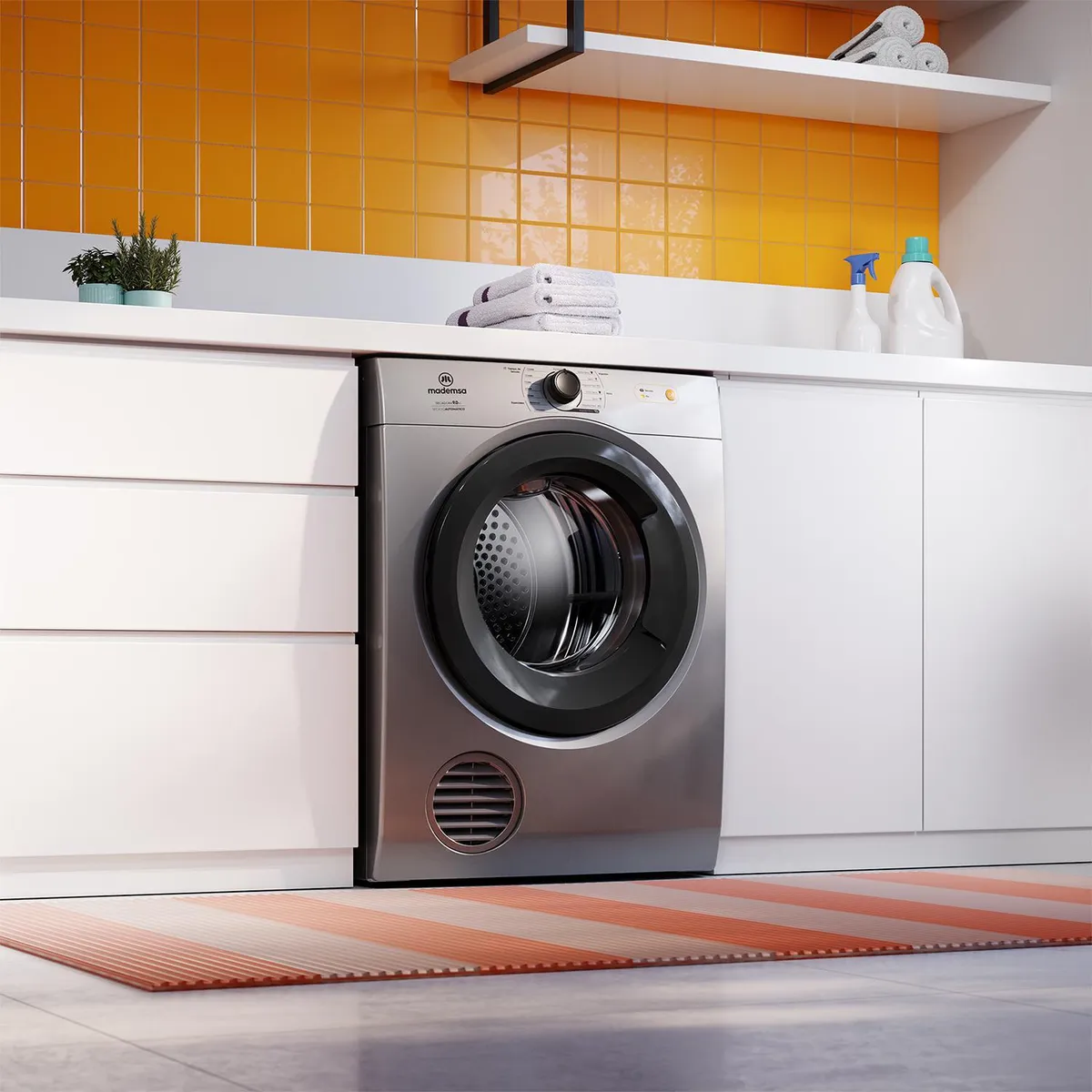 MADEMSA - Secadora de Ropa 9 kg Carga Frontal con Evacuación Silver 9D SZG