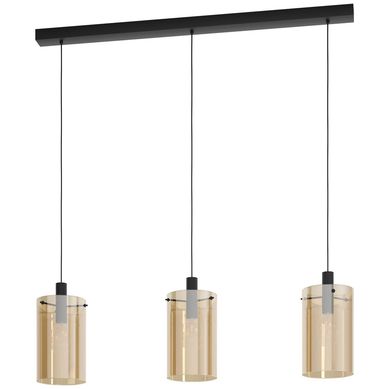 Lmpara de Colgar Acero Negro 3 luces 40W E27.