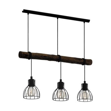 Lmpara de Colgar Madera Negro 3 luces 40W E27