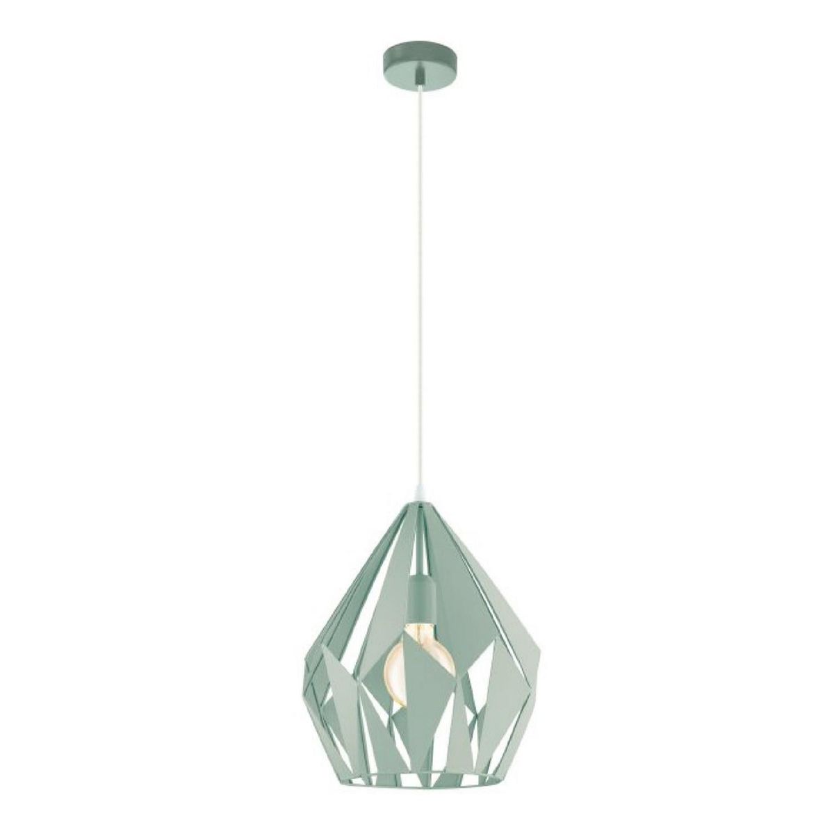 EGLO - Lámpara Colgante 1 Luz Acero Verde