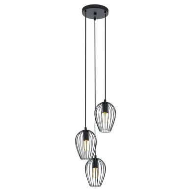 Lmpara de Colgar Acero Negro 3 luces 60W E27.