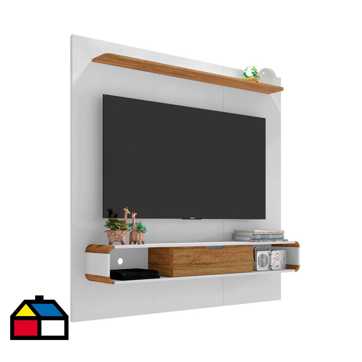 HOGA - Panel rack tv 65" lisboa blanco 158x161x30 cm