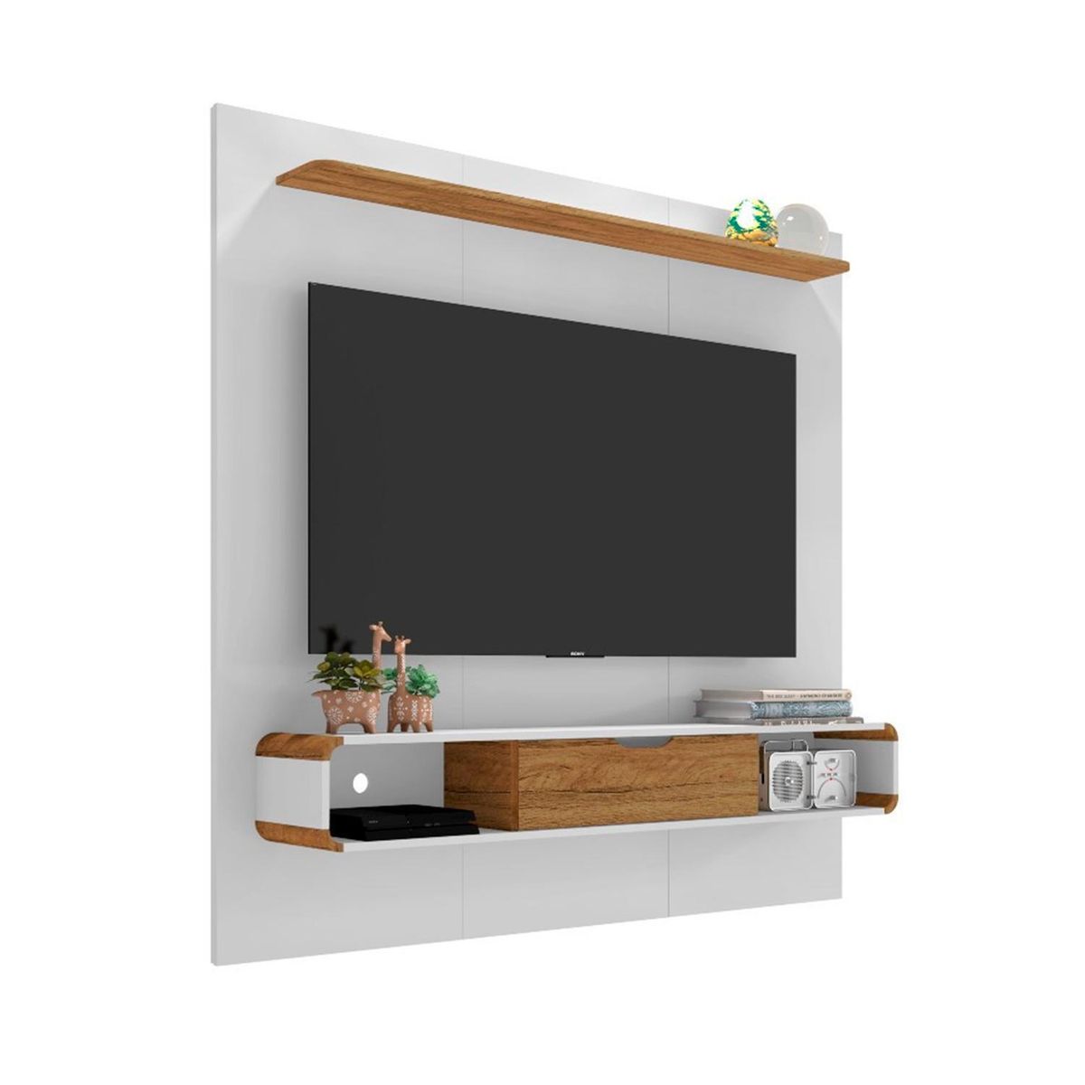 HOGA - Panel rack tv 65" lisboa blanco 158x161x30 cm