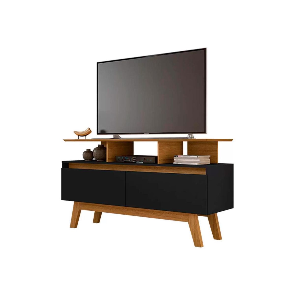 HOGA - Rack tv 50 rubí 1.2 negro 65x120x38 cm