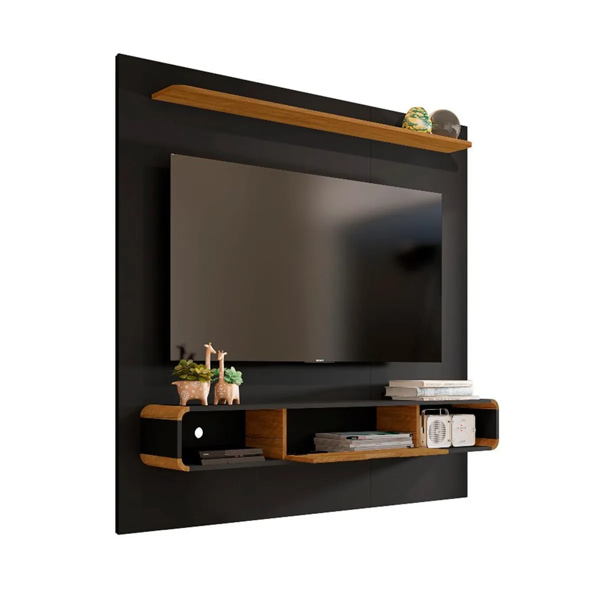 HOGA - Panel rack tv 65" lisboa negro 158x161x30 cm