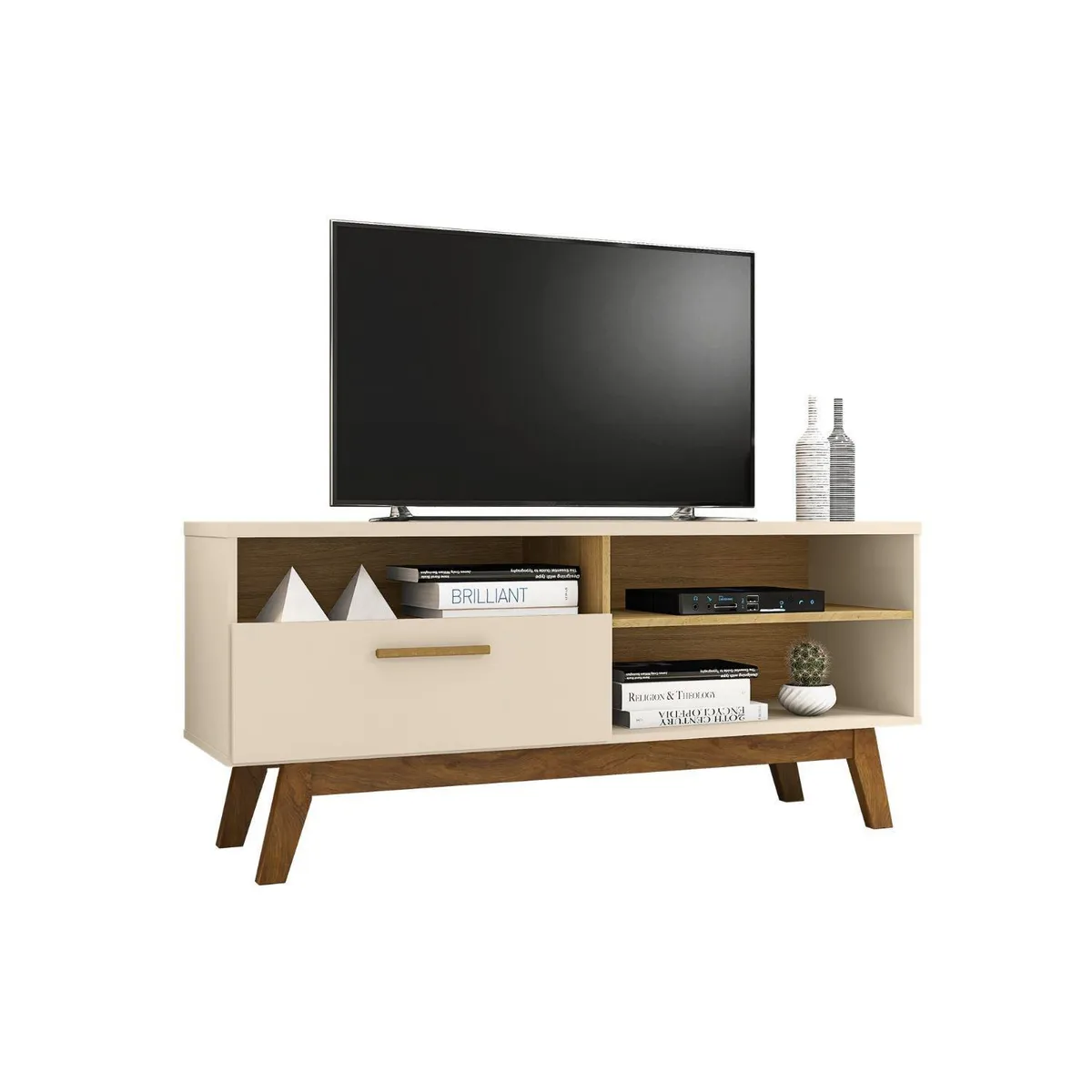 HOGA - Rack tv 55" Paladio blanco invierno 59x136x38 cm