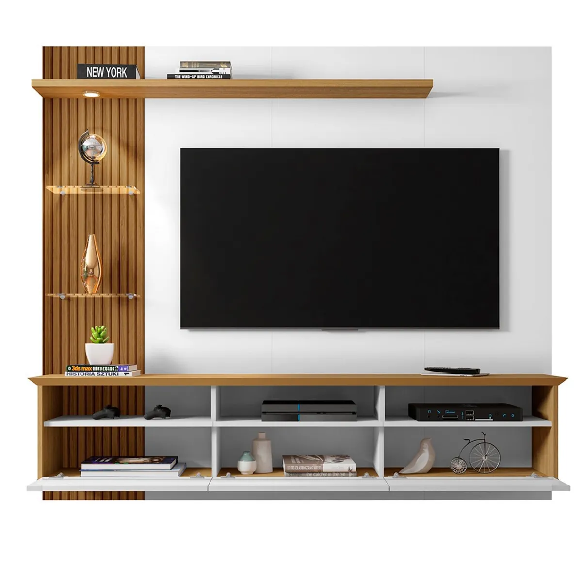 HOGA - Panel rack tv 60 trend blanco 161x180x33 cm