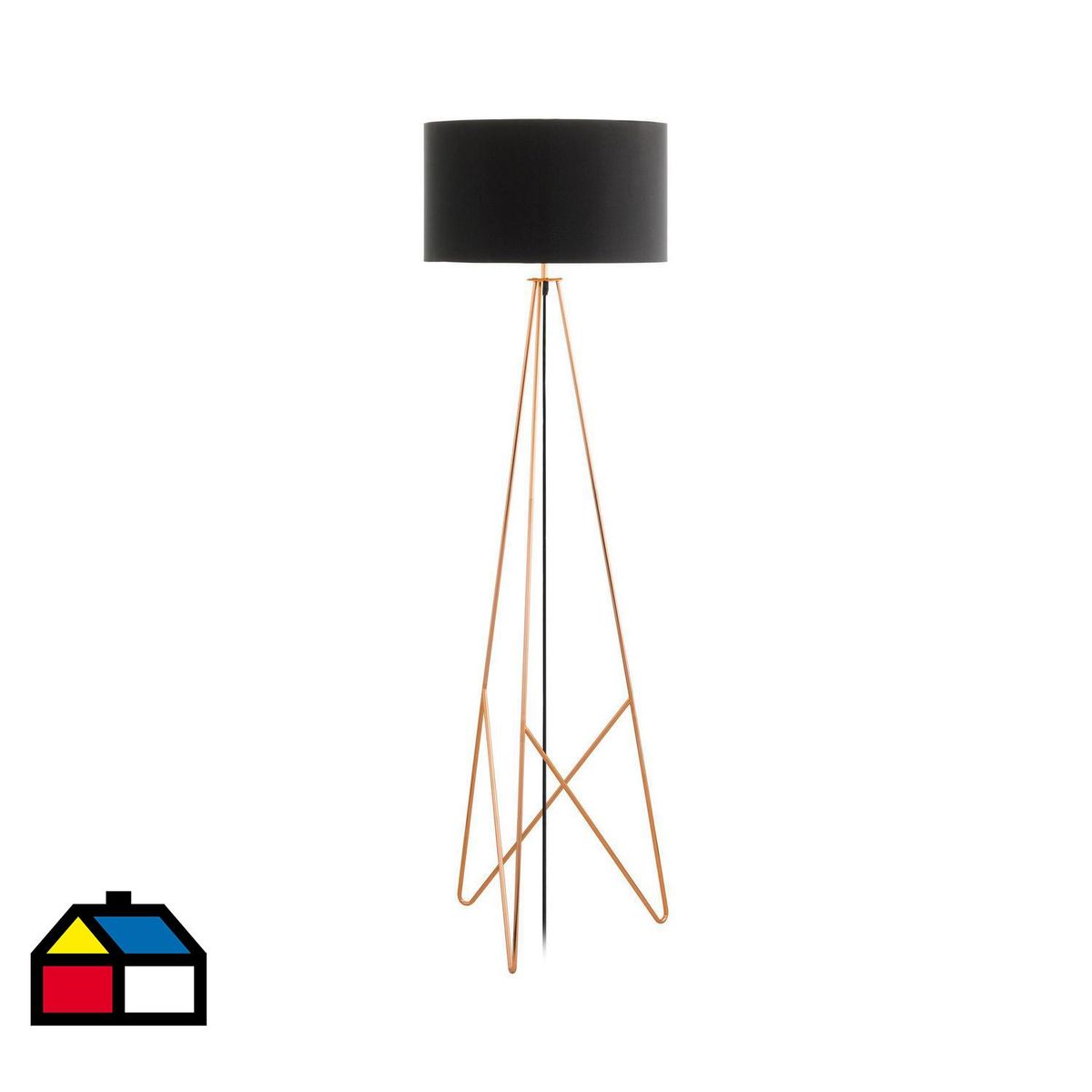 EGLO - Lámpara de Pie Camporale Negro 48.2x154 cm