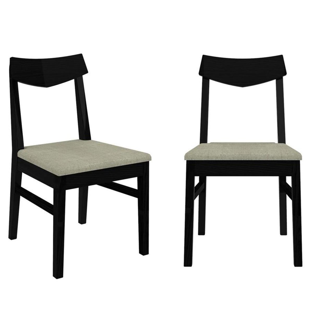 AR DESIGN - Pack 2 Sillas Comedor Negro 84x52x48 cm