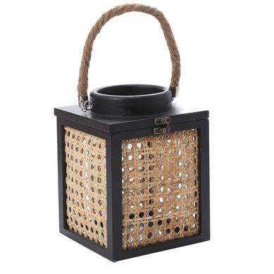 Farol rstico junco 18 cm color negro