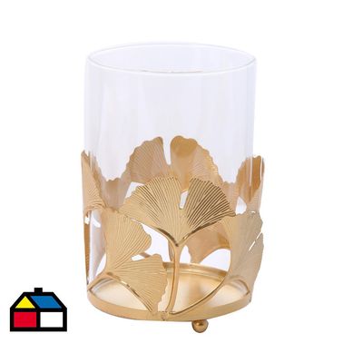 Portavelas vintage ginkgo 13 cm