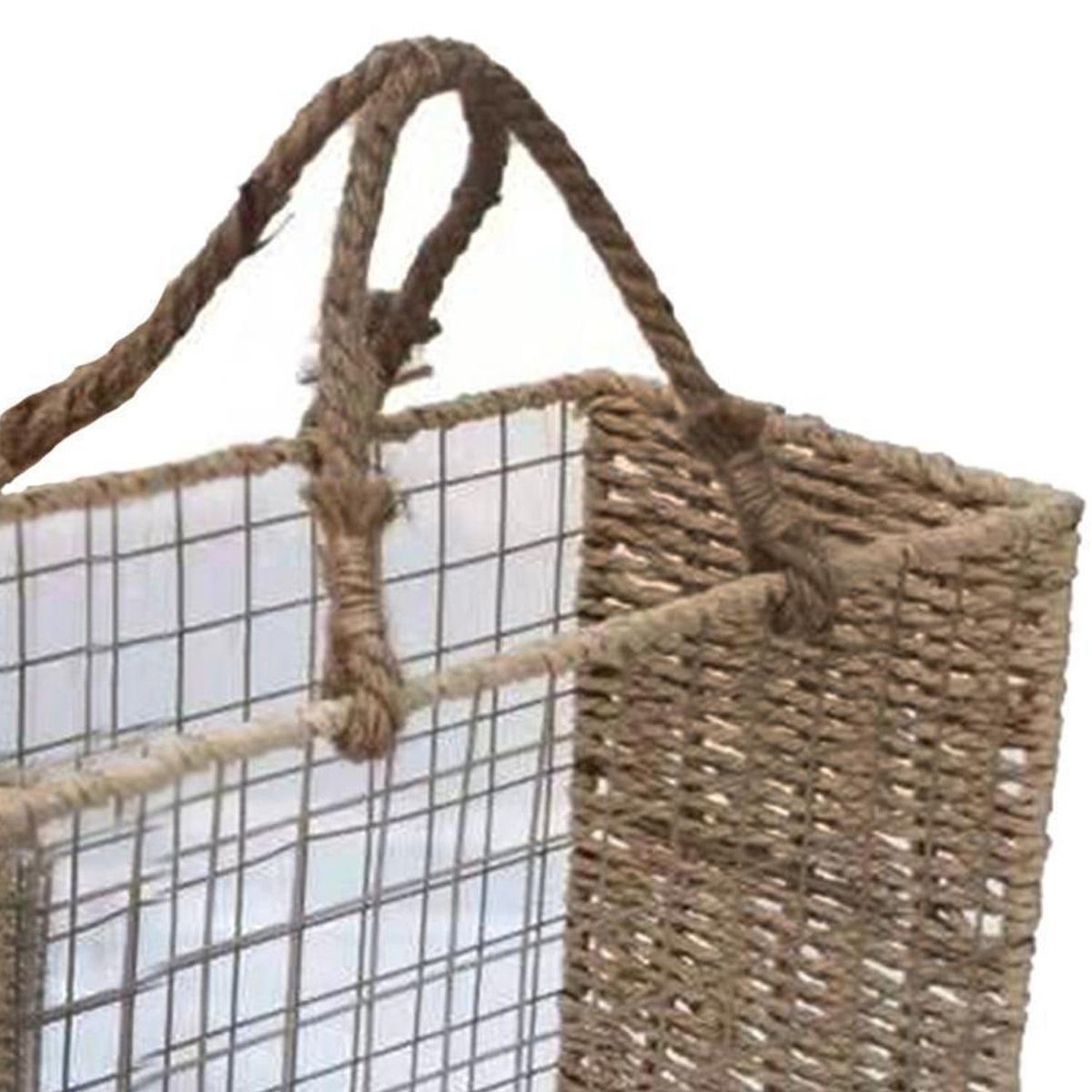 IMPORTADORA USA - Canasto Rectangular Organizador Fibra 37X17X27 Cm