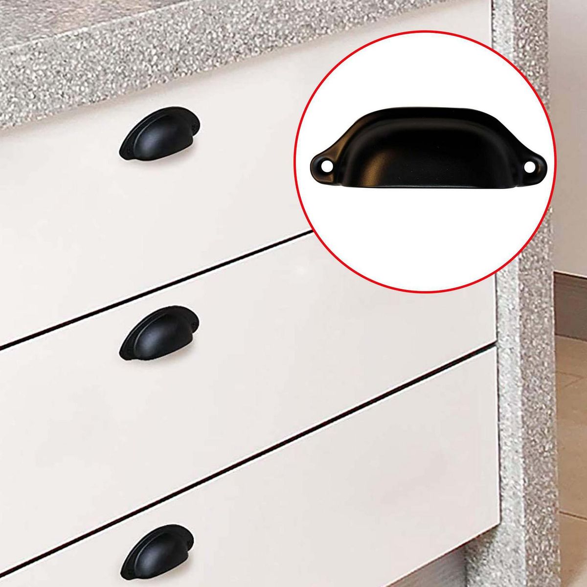 MAMUT - Tirador tipo concha 97 x 35 mm negro 1 unid