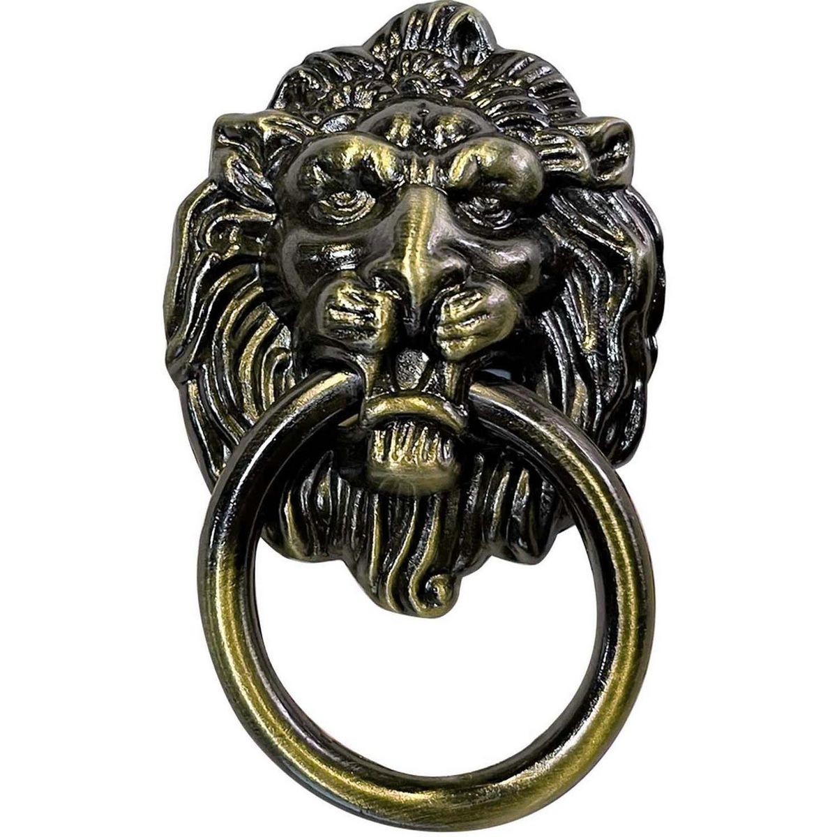 MAMUT - Tirador decorativo "leon" c/manilla 66 x 40 mm bronce antiguo 1 unid